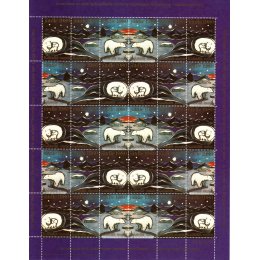 1980 - Grønland - Julemærkeark Isbjørne - Frimærke - Postfrisk.